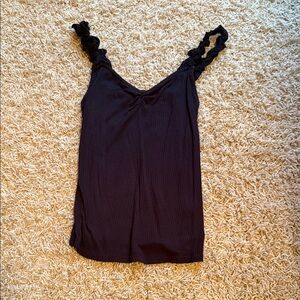 Moa Moa Black Camisole with Ruffled Straps